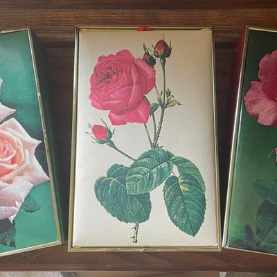 Vintage Italian Tiffany Rose Keepsake Boxes Set