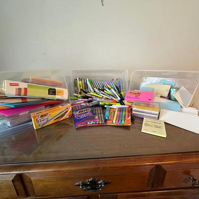 Massive Lot of Office Supplies – Pens, Sharpies, Post-Its, Envelopes & More