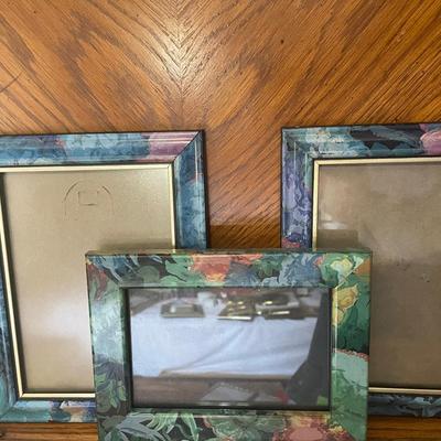 Set of Three Floral Pattern Picture Frames