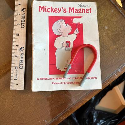 Vintage Scholastic “Mickey’s Magnet” Book with Original Horseshoe Magnet