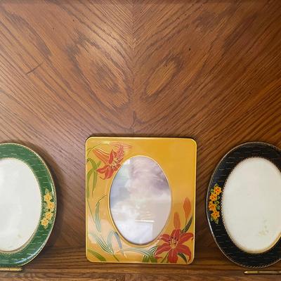 Set of Three Floral Patterned Photo Frames