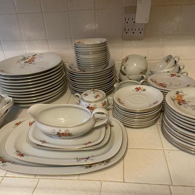 Hutschenreuther Selb Bavaria China Set with Floral Pattern