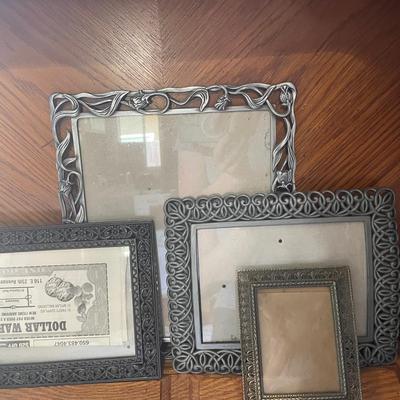 Lot of Four Decorative Metal Picture Frames