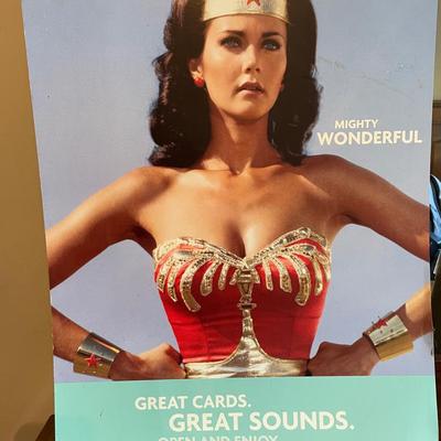 Promotional Wonder Woman Cardboard Poster with Advertising
