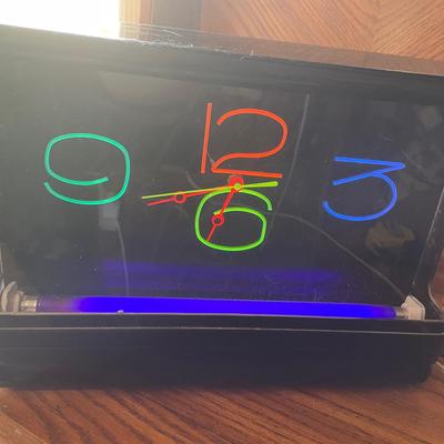 Gemini Display Neon Wall Clock with Illuminated Face