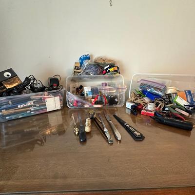 Mixed Office Desk Supplies – Sharpeners, Letter Openers, Pens & More