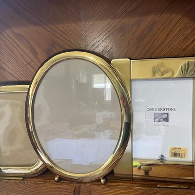 Set of 3 Brass-Plated Picture Frames