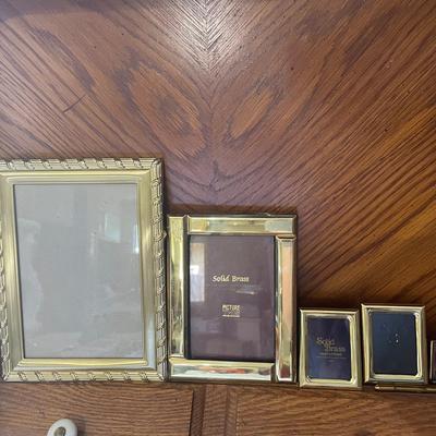 Set of Solid Brass Photo Frames in Varying Sizes