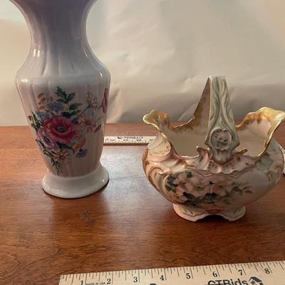 Porcelain Flower Vase and Decorative Pitcher