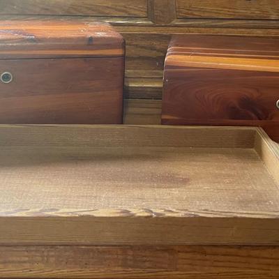 Lane Miniature Cedar Chest Box Set and Wooden Tray