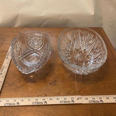 Pair of Cut Glass Crystal Bowls