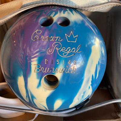 Crown Regal Bowling Ball, Shoes, and AMF Bag Set
