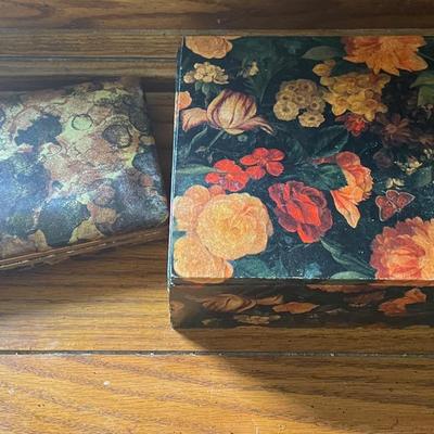 Set of Two Floral Decorative Boxes