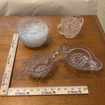 Antique Lot of Cut Glass Pieces and Plates