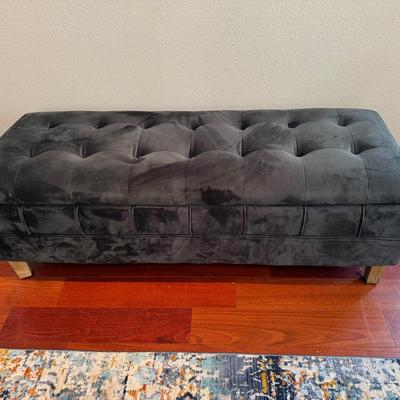 Tufted Ottoman Plush Upholstered Bench with Hidden Storage