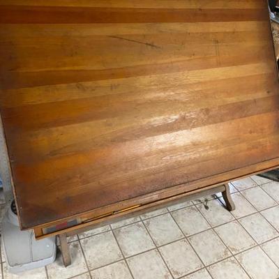 Antique Drafting Adjustable Table. 