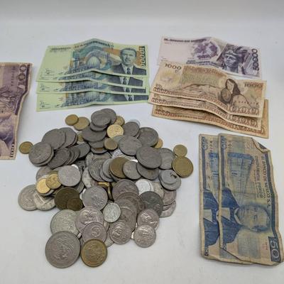 Large Group Of Mexican Coins & Currency