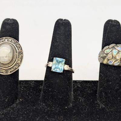 3 Sterling Silver Rings