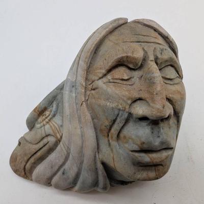Garfield Thomas "Sago Wis" Iroquois Soapstone Carving