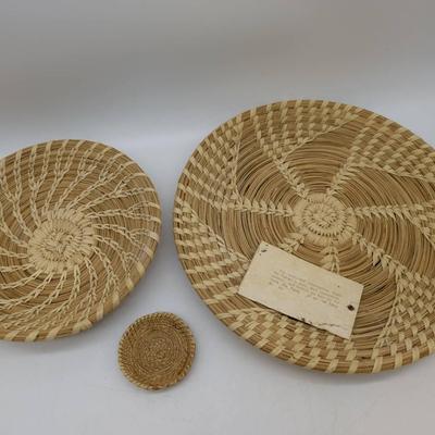 Trio Of Papago Native American Baskets 