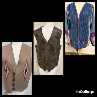 Bonus Genuine Leather Vest, Ortega’s Wool Vest, Jean Jacket