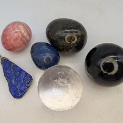 Group Of Polished Mineral Eggs & Spheres 