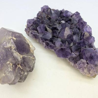 2 Natural Amethyst Crystal Clusters