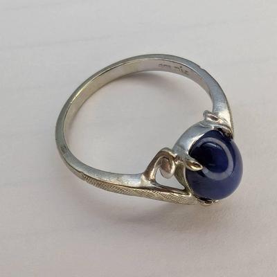 14K White Gold & Star Sapphire Ring