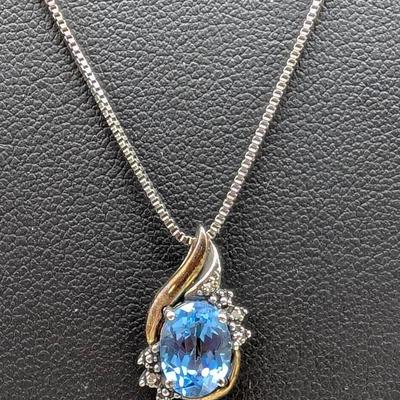 Sterling Silver & 10K Topaz Necklace