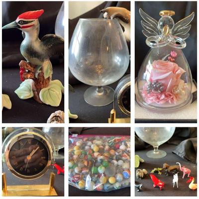 Collectible Vintage Marble Set + Assorted Vintage Figures And Decor