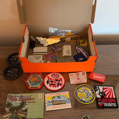 Lot Of Patches, Matchbooks, Postcards
