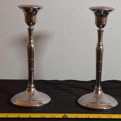 Chromium Cromwell Silver MFG. CORP. Candle Stick Set 