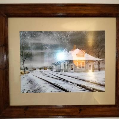 William Magnum Vintage Signed Winter Themed Art Print 