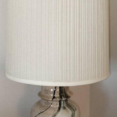 Mid Century Modern Marbleized Stone Ceramic 34" Lamp #1