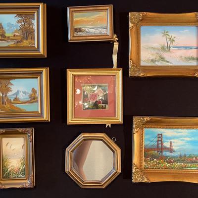Collection Of Hand Painted Signed Small Framed Art Paintings & More