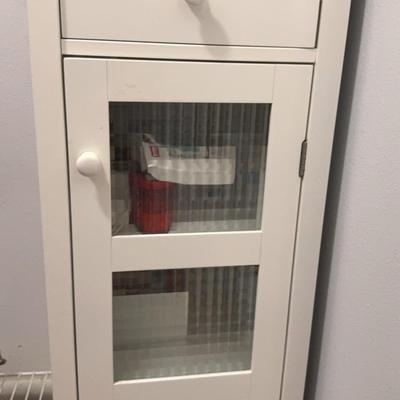 White Cabinet With Drawer And Shelves