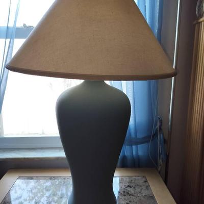Deep Aquamarine Colored Vintage Ceramic Lamp