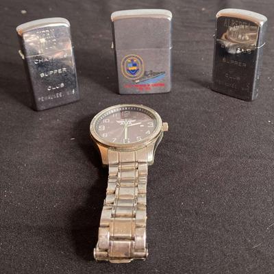 3 Vintage Lighters And An AMA Watch 