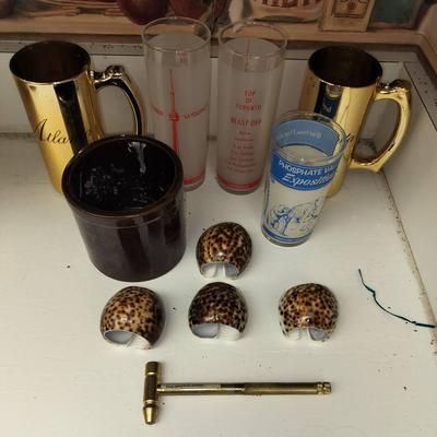 Collectible Vintage Toronto Glasses, Shell Napkin Holders, Decorative Cups, And More