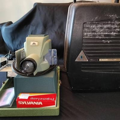 Vintage Tower 300 Photographic Projector And Vintage Sears 8mm Sound Projector