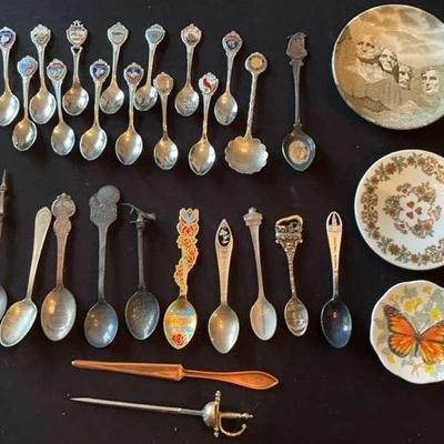 Collection of Vintage Collectible Spoons, Plates, And Miscellaneous Treasures