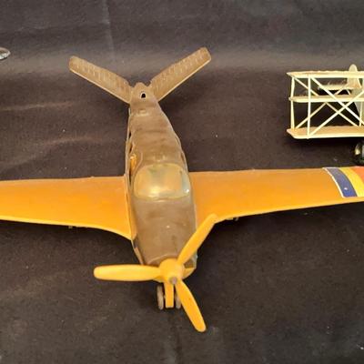 Lot Of 4 Wooden, Plastic Bonanza And Metal Airplane Models