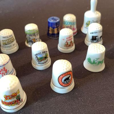 Assortment Of Vintage Souvenir Thimbles