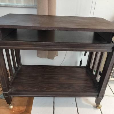 Vintage Wooden Rolling Bar Cart Table