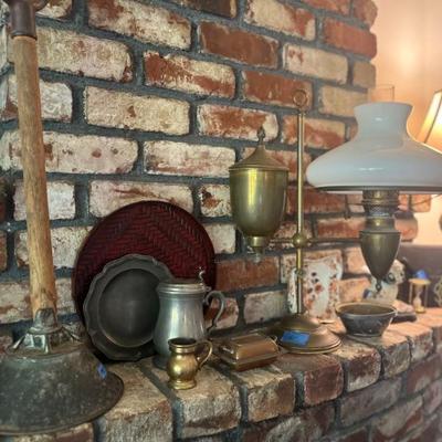 VINTAGE BRASS LAMP AND DECOR