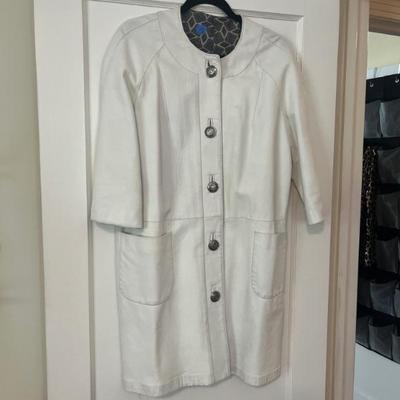 1980'S WHITE LEATHER COAT