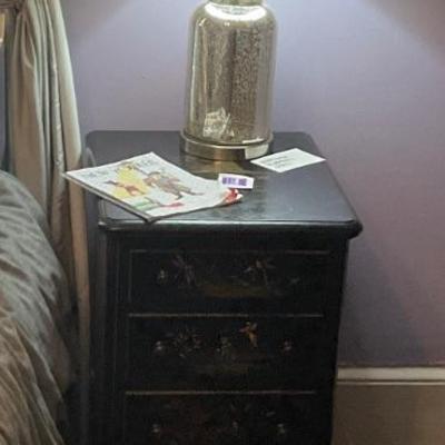 Asian Japaned bed side table