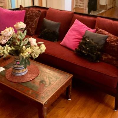 Beautiful sofa and lacquered coffee table
