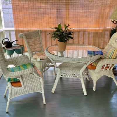 Wicker table and chairs