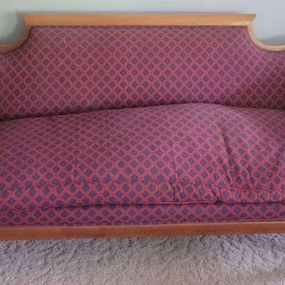 Vintage Empire Revival Settee with Carved Paw Feet